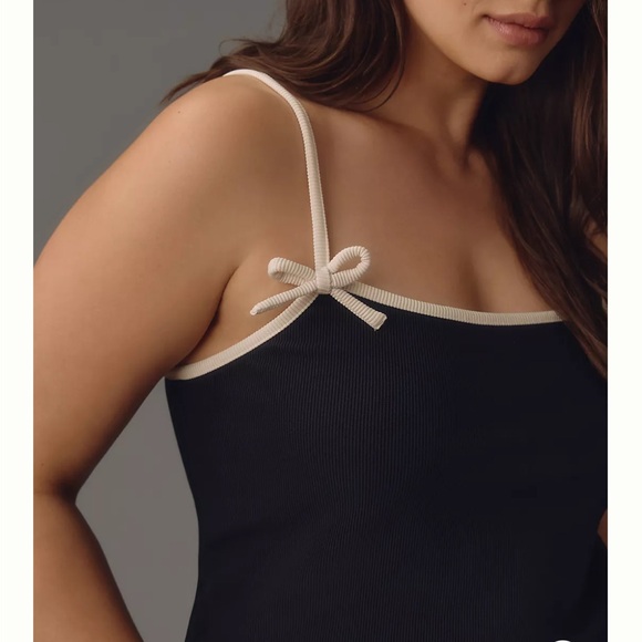 NWT Blue Tassel Ribbed Bow Cami - Picture 2 of 2